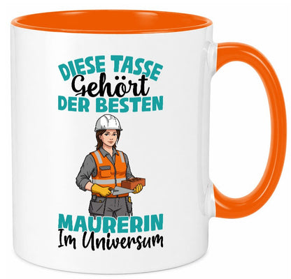Im Universum: Maurerin | Bau Handwerkerin Geschenkidee Humor Tasse