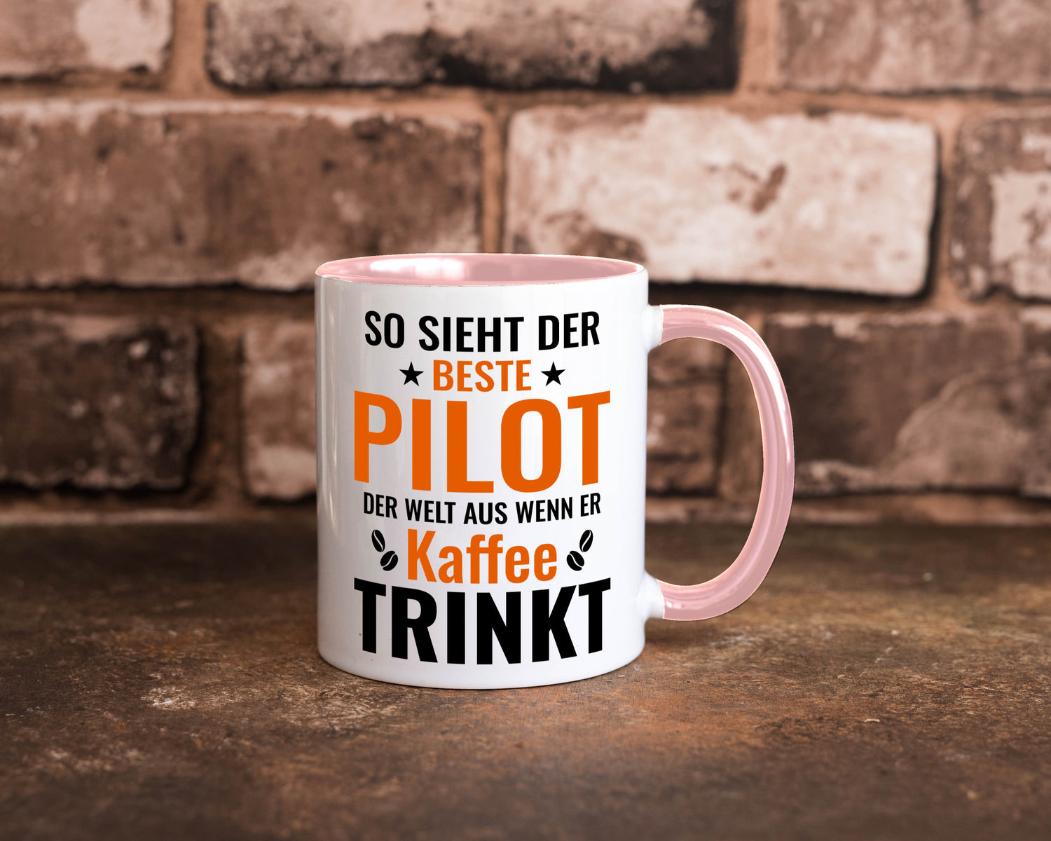 Kaffee trinkt: Pilot | Flugzeug Piloten lustiger Spruch Geschenk Humor