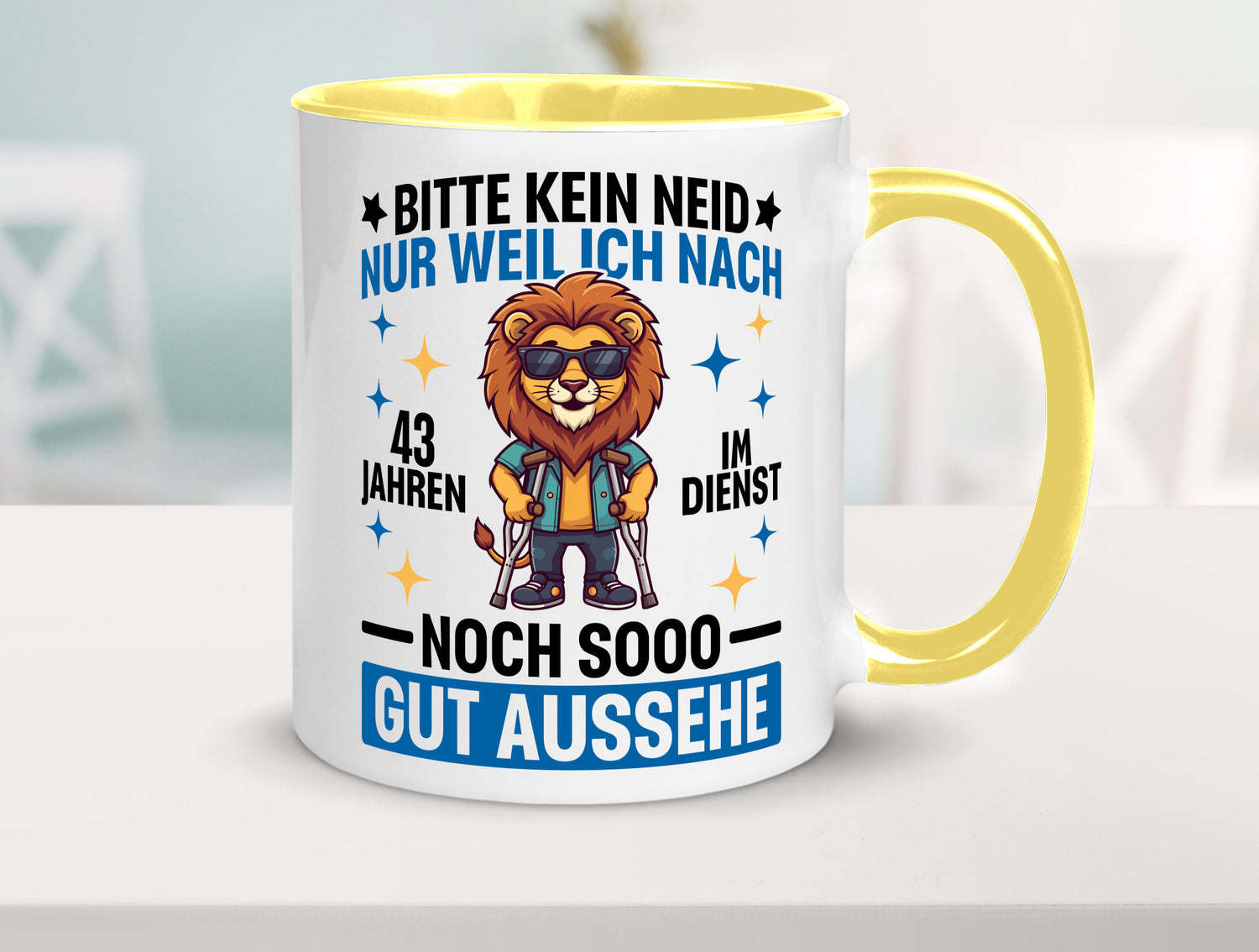 43 Jahre im Dienst | Arbeitsjubiläum Arbeit Geschenk Kollegen Büro lustiger