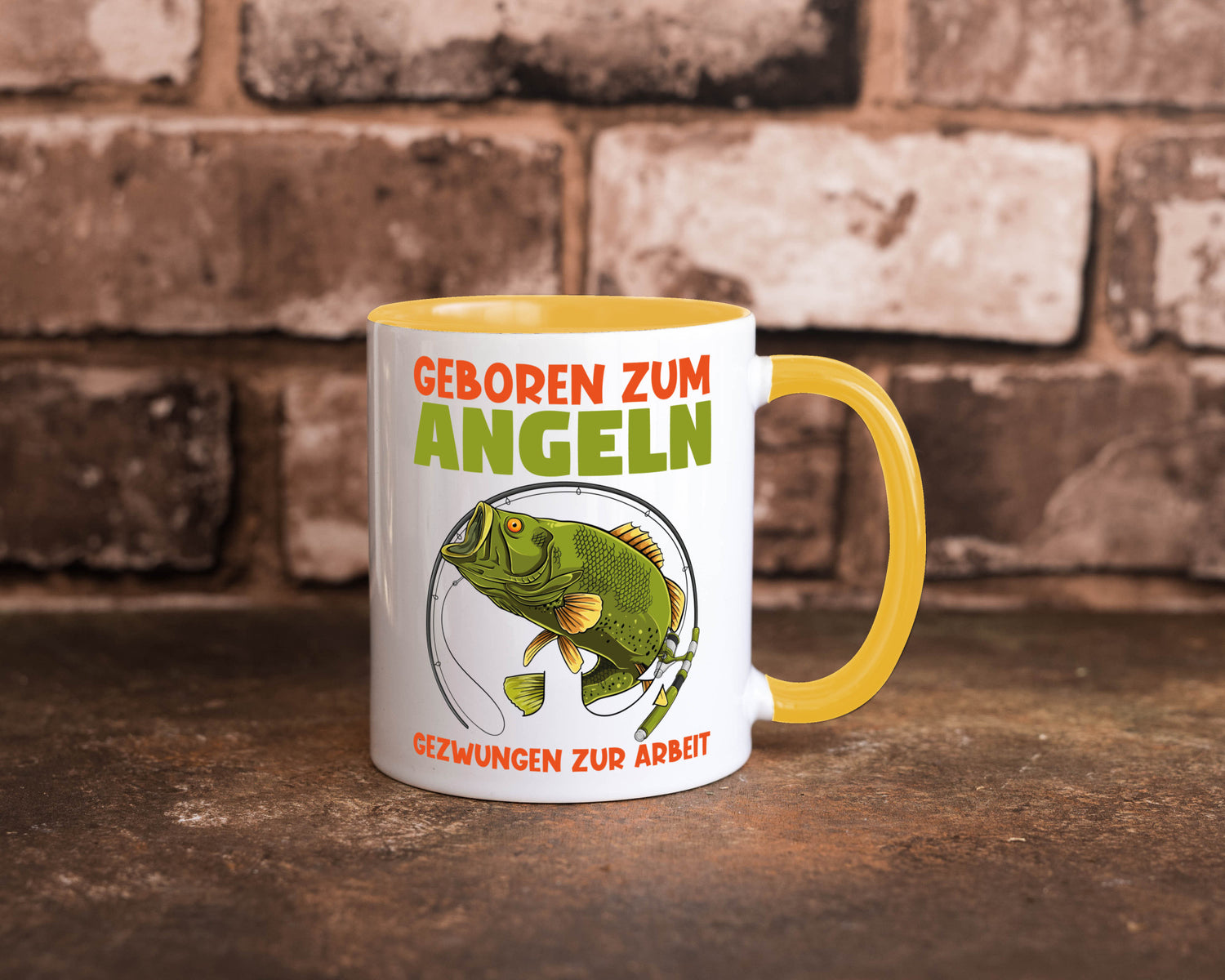 Geboren zum Angeln | Angler Tasse Fischer Spruch Humor Geschenkidee