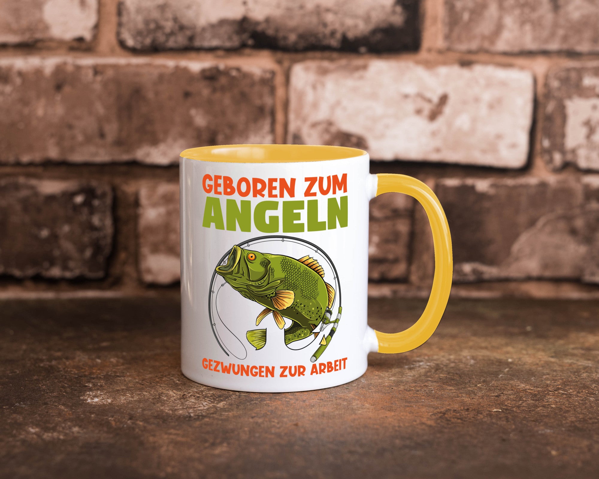 Geboren zum Angeln | Angler Tasse Fischer Spruch Humor Geschenkidee