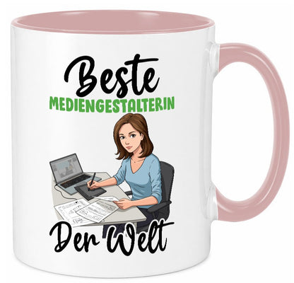 Beste Mediengestalterin | Medien v2 Geschenk Humor Geschenkidee lustiger Spruch Tasse