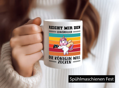 Die königin will Zocken | Gamerin Zockering Gaming lustiger Spruch Geschenk