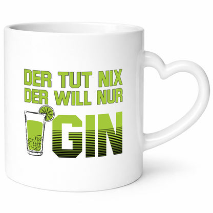 Tut nix, will nur Gin | Glas lustiger Spruch Geschenk Humor Geschenkidee Tasse