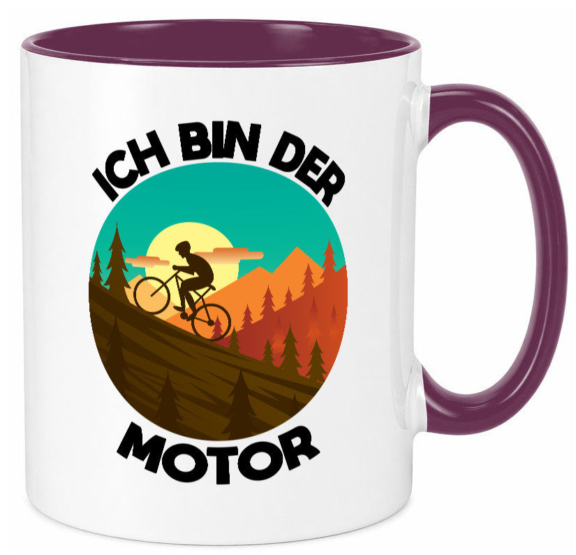 Ich bin der Motor | Mountainbiking Fahrrad Berge Geschenkidee Humor Tasse