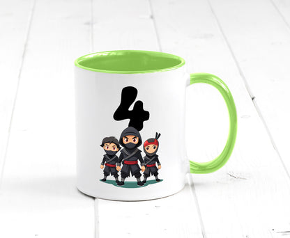 4. Geburtstag | 4 Jahre Ninja lustig Geschenkidee Geschenk Tasse