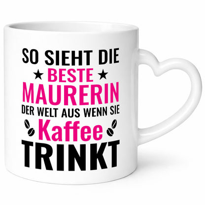 Kaffee trinkt: Maurerin Geschenk Humor Geschenkidee lustiger Spruch Tasse
