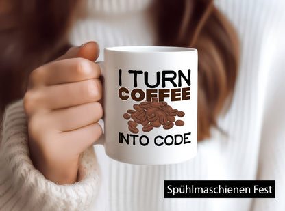 Coffee into Code | Informatiker Tasse Informatik Geschenkidee Humor