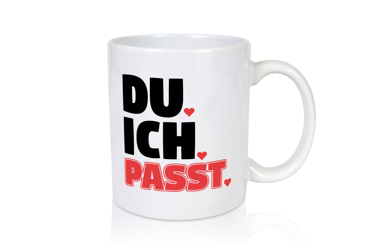 Ich. Du. Passt. | Pärchen Tasse Herzen Liebe Spruch lustig Humor Geschenkidee