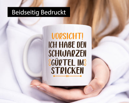 Schwarzen Gürtel im Stricken | Stricknadel lustiger Spruch Geschenk Humor