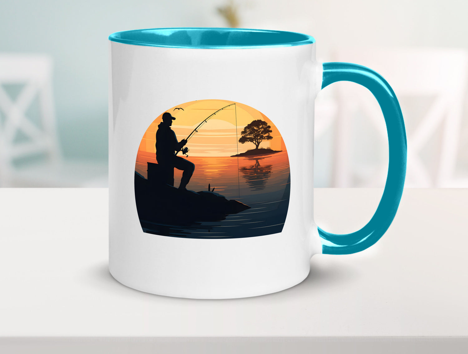 Angler | Sonnenuntergang Fischer Fische Angeln v2 Geschenk Humor Geschenkidee