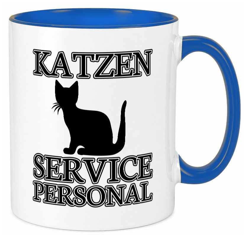 Katzen Service Personal | Katzenbesitzer Tasse Humor lustiger Spruch Geschenk