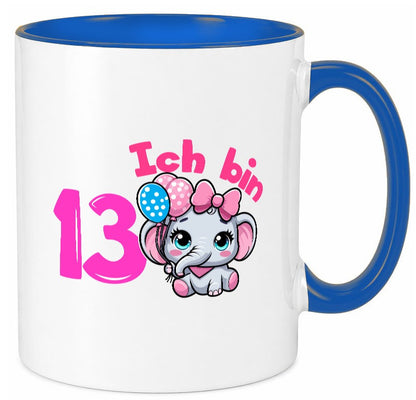 13. Geburtstag | 13 Jahre Elefant Mädchen lustig Geschenkidee Geschenk Tasse