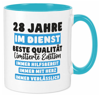 28 Jahre im Dienst | Jubiläum Arbeit v6 lustig Kollegen Büro Geschenk Tasse