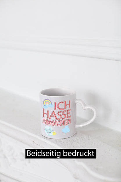 Kinderschrift - Ich hasse Menschen Humor Geschenkidee Tasse