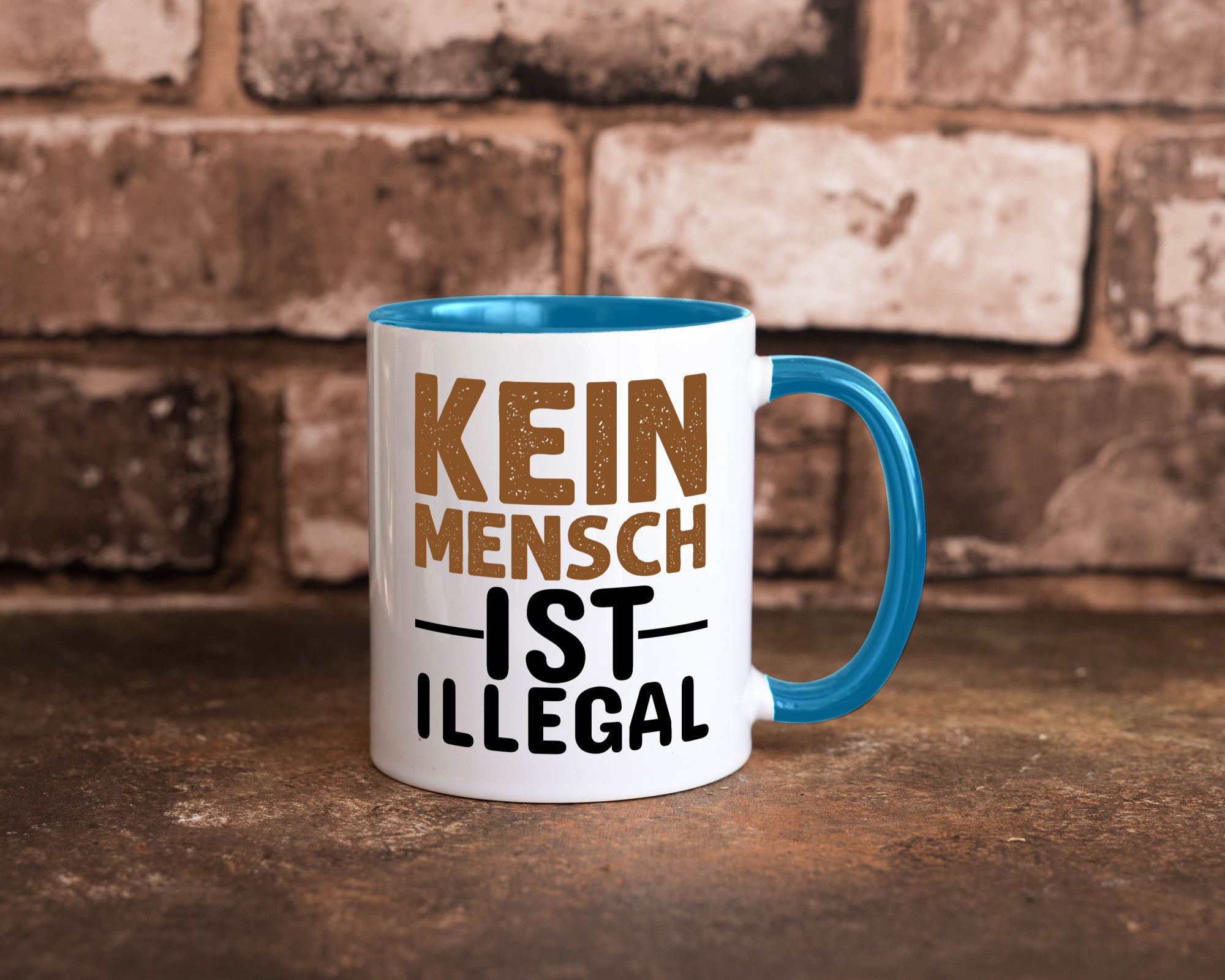 Kein Mensch ist illegal | Spruch Gleichberechtigung Humor Geschenkidee Tasse