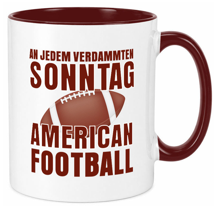 American Football | Sportfan Motiv jeden Sonntag Humor Geschenkidee Tasse