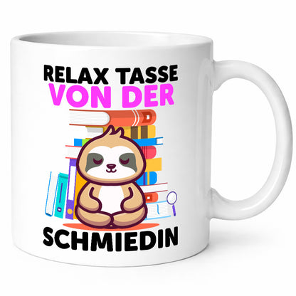 Relax Tasse: Schmiedin | Schmied Beruf Schmiederei Geschenk Arbeit Kollegen