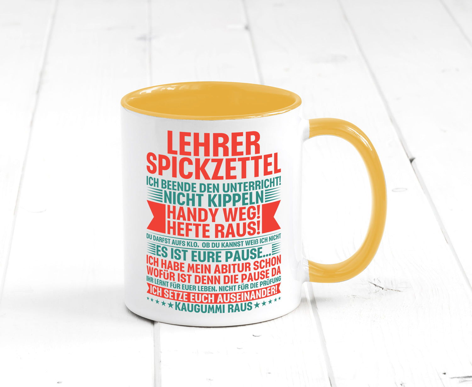 Lehrer Spickzettel | Beruf Tasse lustiger Spruch vl4 lustig Arbeit Kollegen