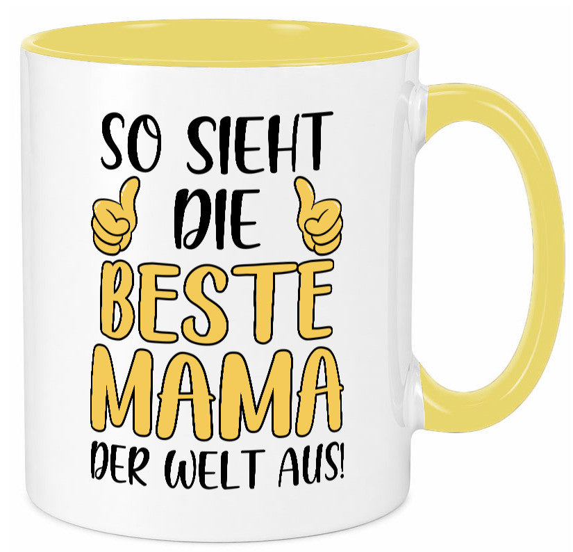 Beste Mama der Welt | Daumen hoch Geschenk Familie Geschenkidee lustiger Spruch Tasse