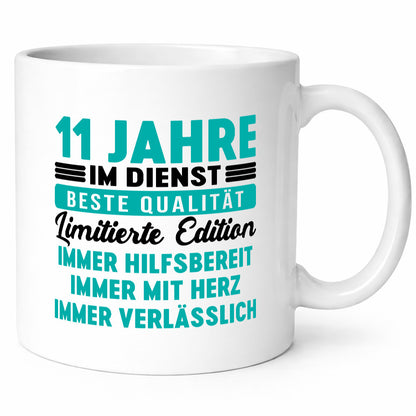 11 Jahre im Dienst | Jubiläum Arbeit v5 lustig Kollegen Büro Geschenk Tasse