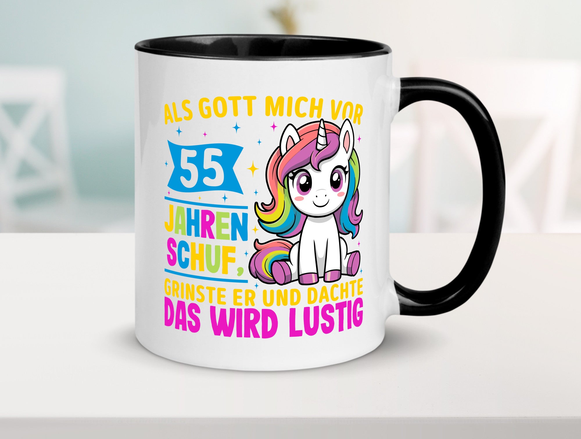 55. Geburtstag | Als Gott mich schuf 40 Jahre v2 lustiger Spruch Geschenk