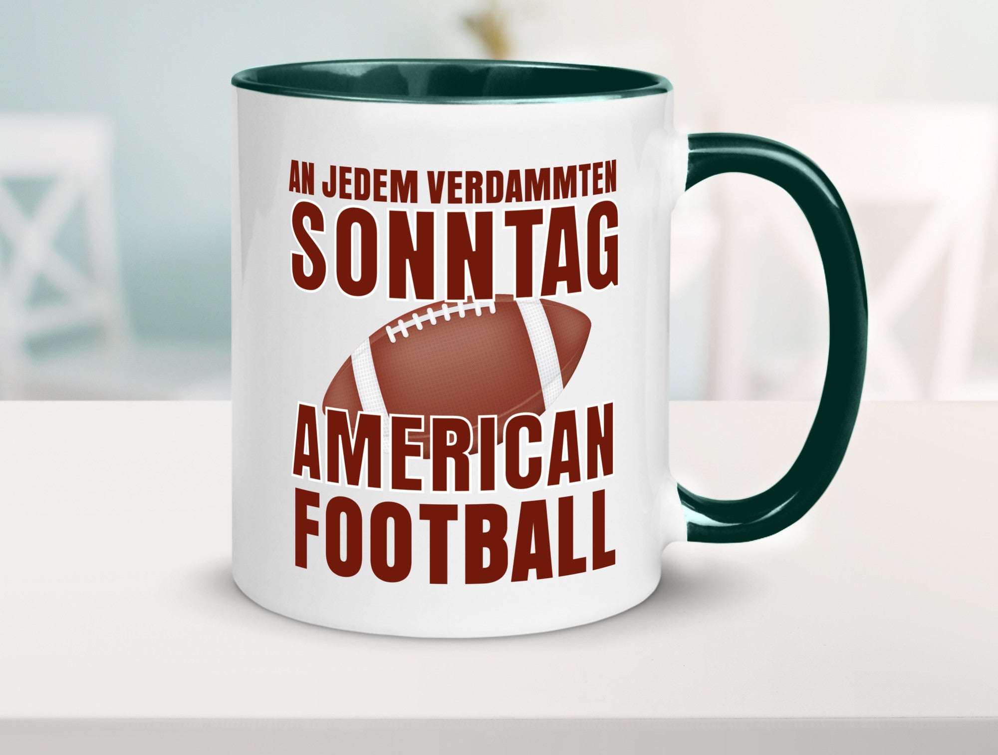 American Football | Sportfan Motiv jeden Sonntag Humor Geschenkidee Tasse