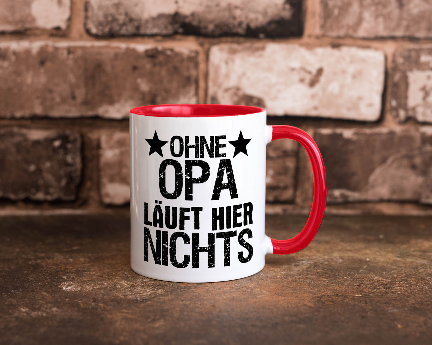 Ohne Opa läuft hier nichts | Sterne Geschenkidee Familie Humor Tasse