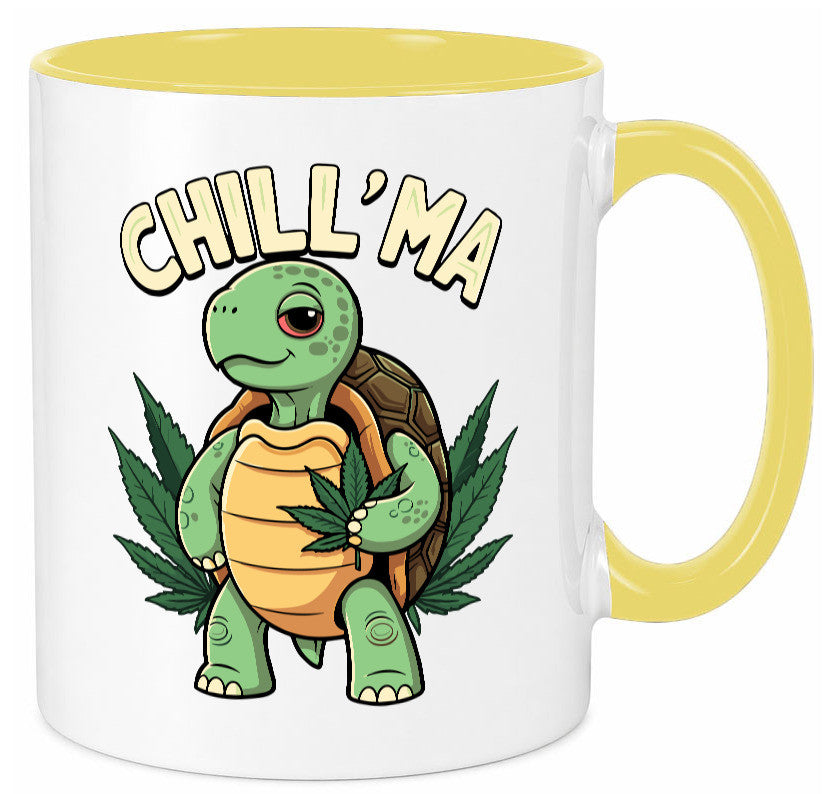 Chill ma | Cannabis Schildkröte v2 Geschenk Humor Geschenkidee lustiger Spruch Tasse