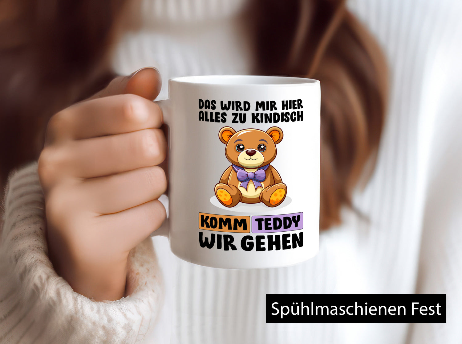 Komm Teddy wir gehen | Kindisch lustiger Spruch Geschenk Humor Geschenkidee