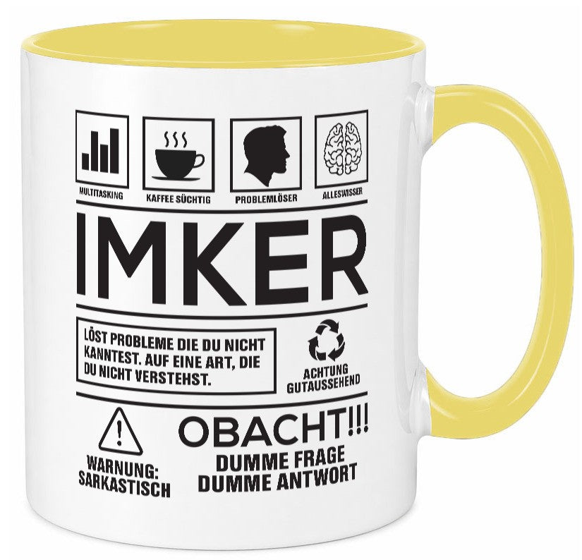 Achtung Probleme Imker | Imkerei Geschenk Humor Geschenkidee lustiger Spruch Tasse