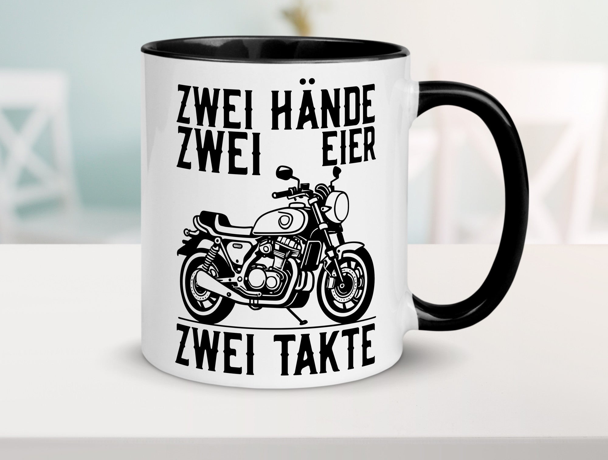 Zwei Hände | Zweitaktmotor Motorrad Moped Biker Geschenkidee Humor Tasse