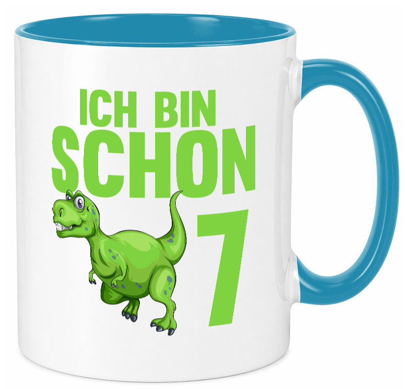 7. Geburtstag | 7 Jahre Dino Dinosaurier Humor Geschenkidee Tasse
