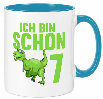 7. Geburtstag | 7 Jahre Dino Dinosaurier Humor Geschenkidee Tasse