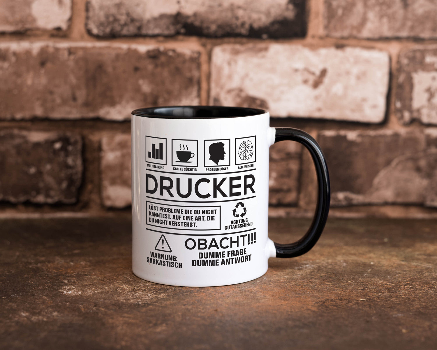 Achtung Probleme Drucker | Druckerei Print Medien Humor Geschenkidee Tasse