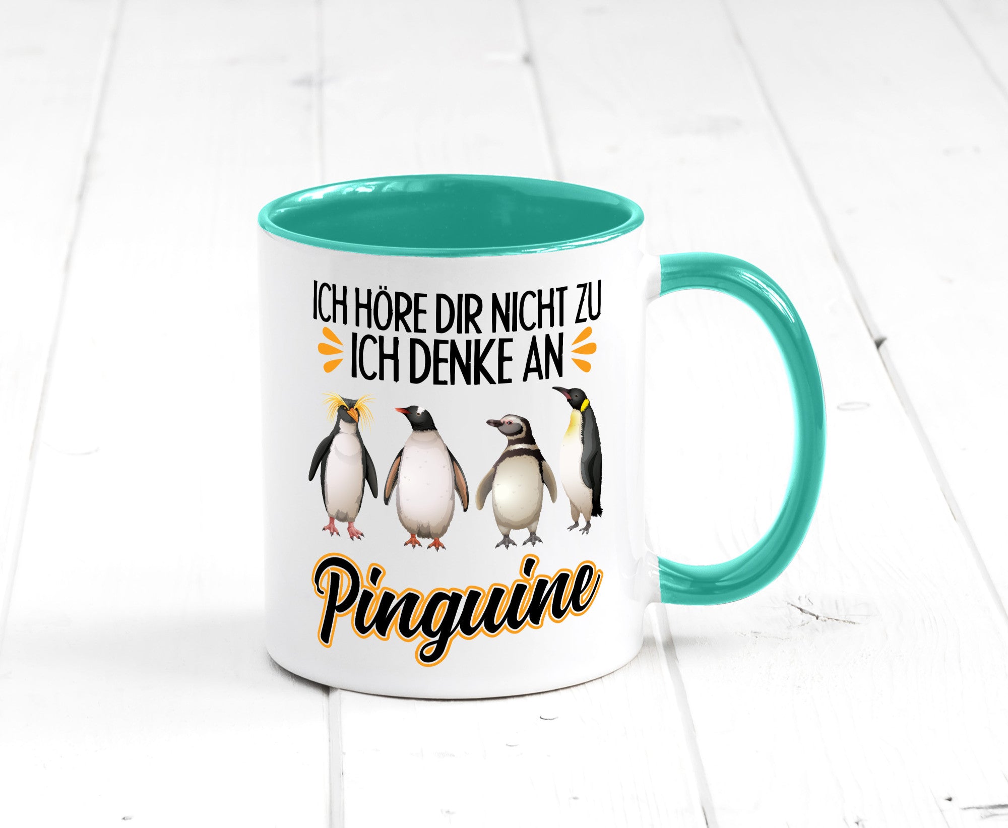 Ich denke an Pinguine Geschenkidee Humor Tasse