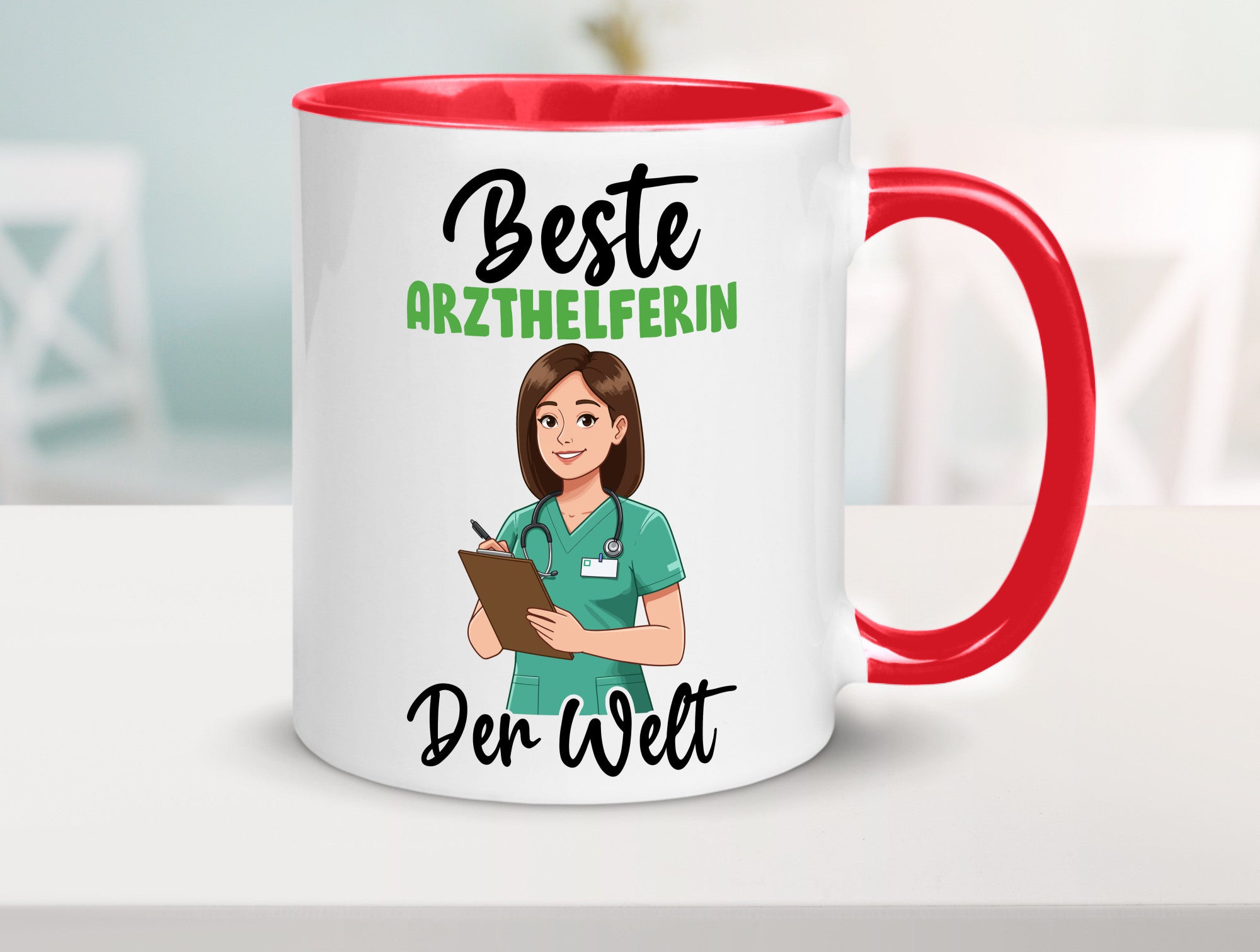 Beste Arzthelferin | Fachangestellte Medizin v2 Geschenkidee Humor Tasse