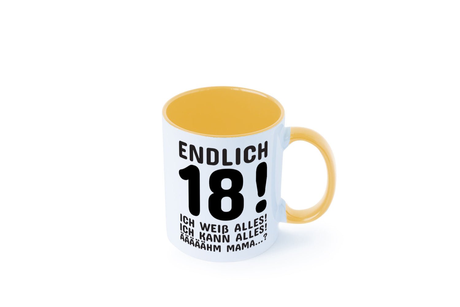 Endlich 18 | Geburtstag Tasse volljährig Erwachsen lustig Geschenkidee Geschenk