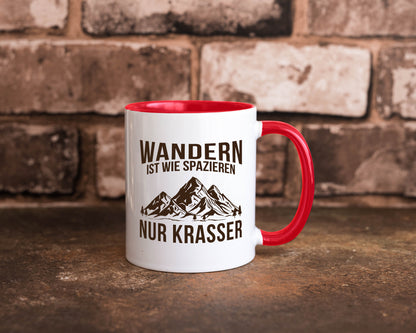 Wandern wie spazieren, nur krasser | Gebirge Bäume Geschenk Humor Geschenkidee