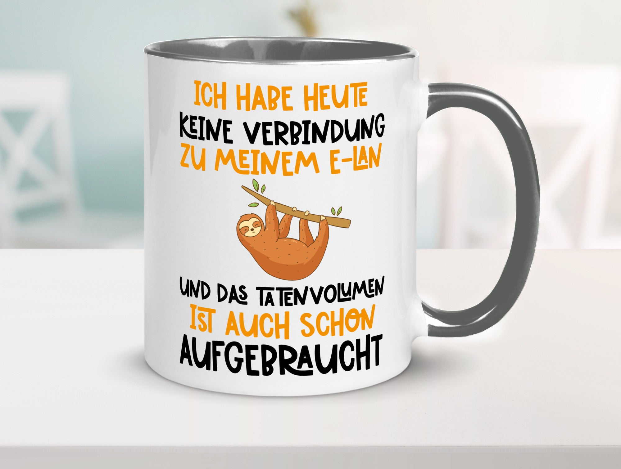 Tatenvolumen aufgebraucht | Spruch Humor Faultier Tierliebhaber Geschenkidee