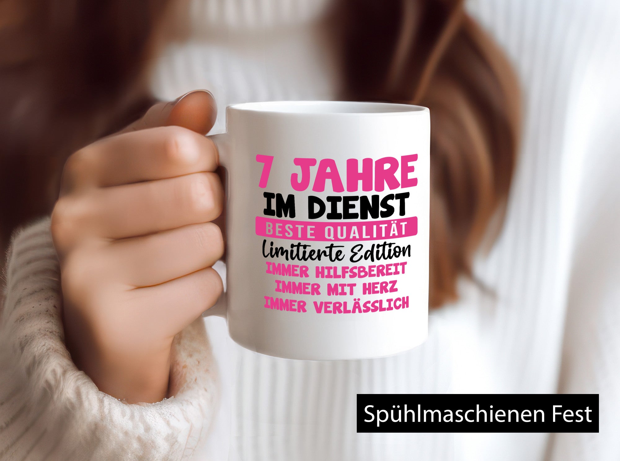 7 Jahre im Dienst | Jubiläum Arbeit v10 lustiger Spruch Geschenk Kollegen Büro