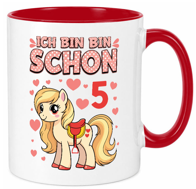 5. Geburtstag | 5 Jahre Mädchen Reiten Pony Humor Geschenkidee Tasse