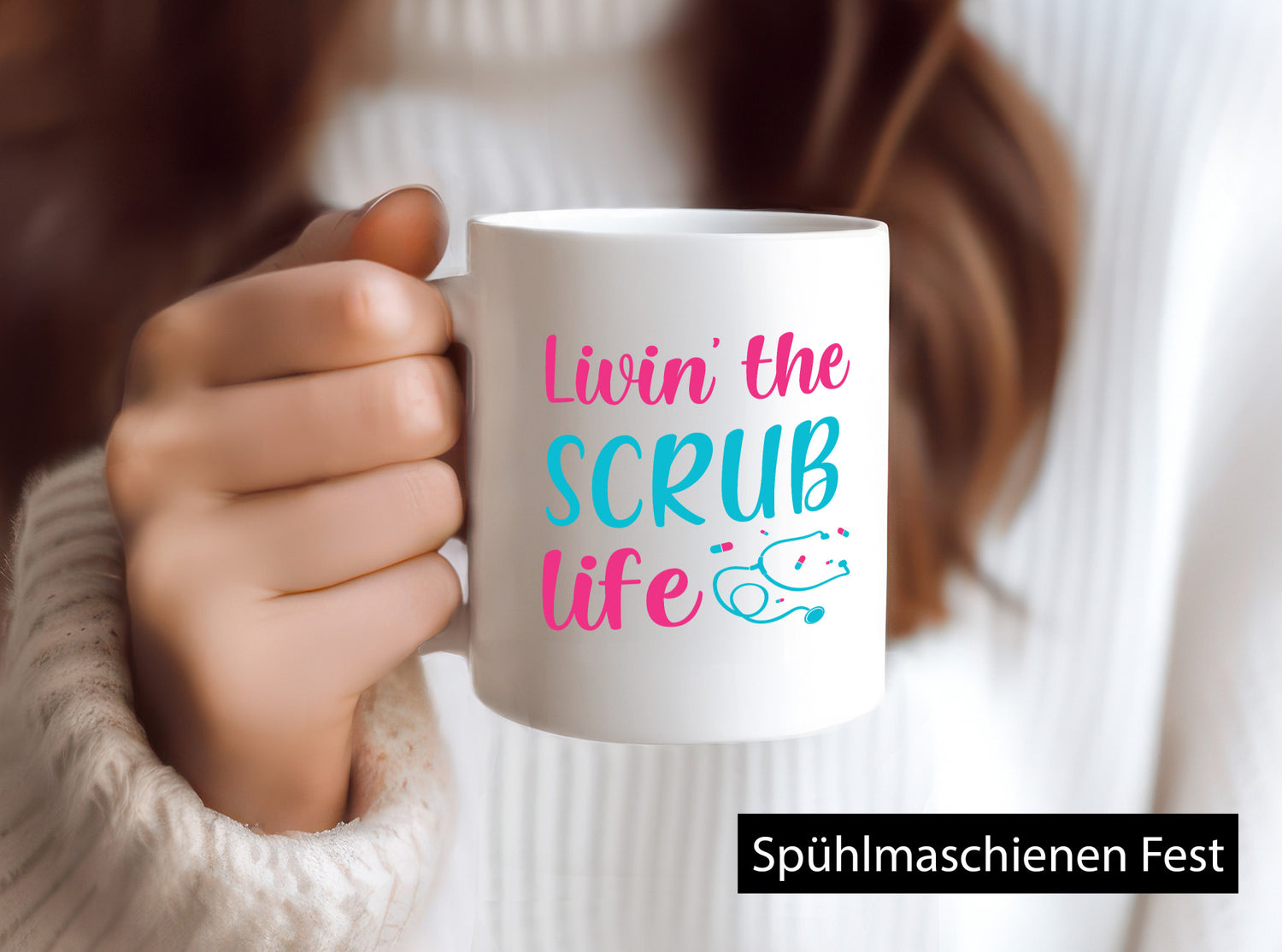 Livin the Scrub life | Stethoskop Tabletten Geschenkidee Humor Tasse
