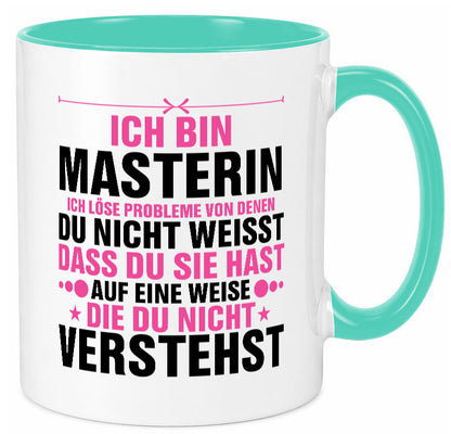 Löse Probleme: Masterin | Student Uni Studium v2 Geschenk Humor Geschenkidee Tasse