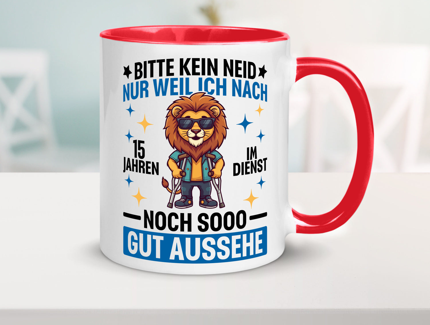 15 Jahre im Dienst | Arbeitsjubiläum Arbeit lustig Kollegen Büro Geschenk Tasse