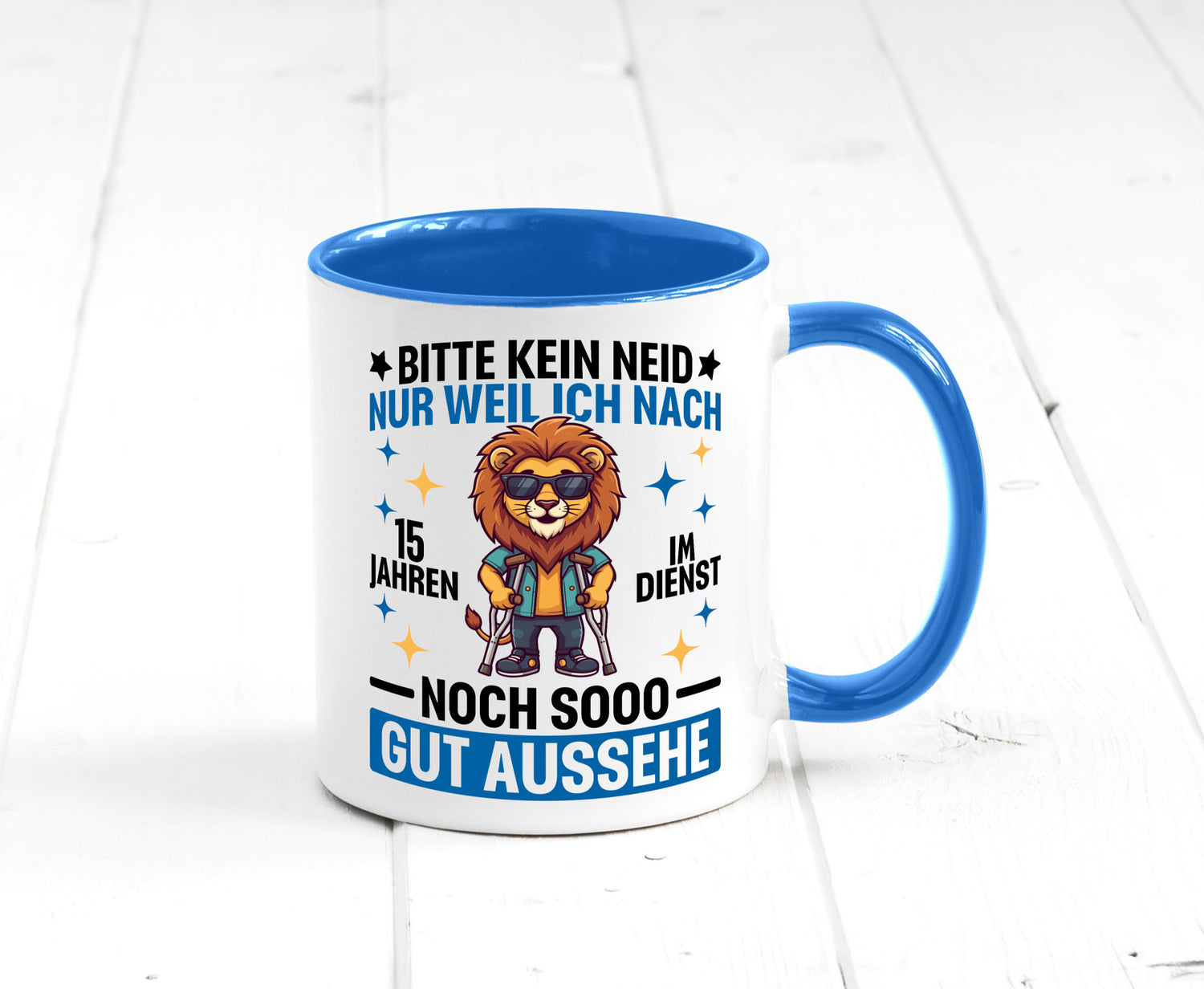 15 Jahre im Dienst | Arbeitsjubiläum Arbeit lustig Kollegen Büro Geschenk Tasse