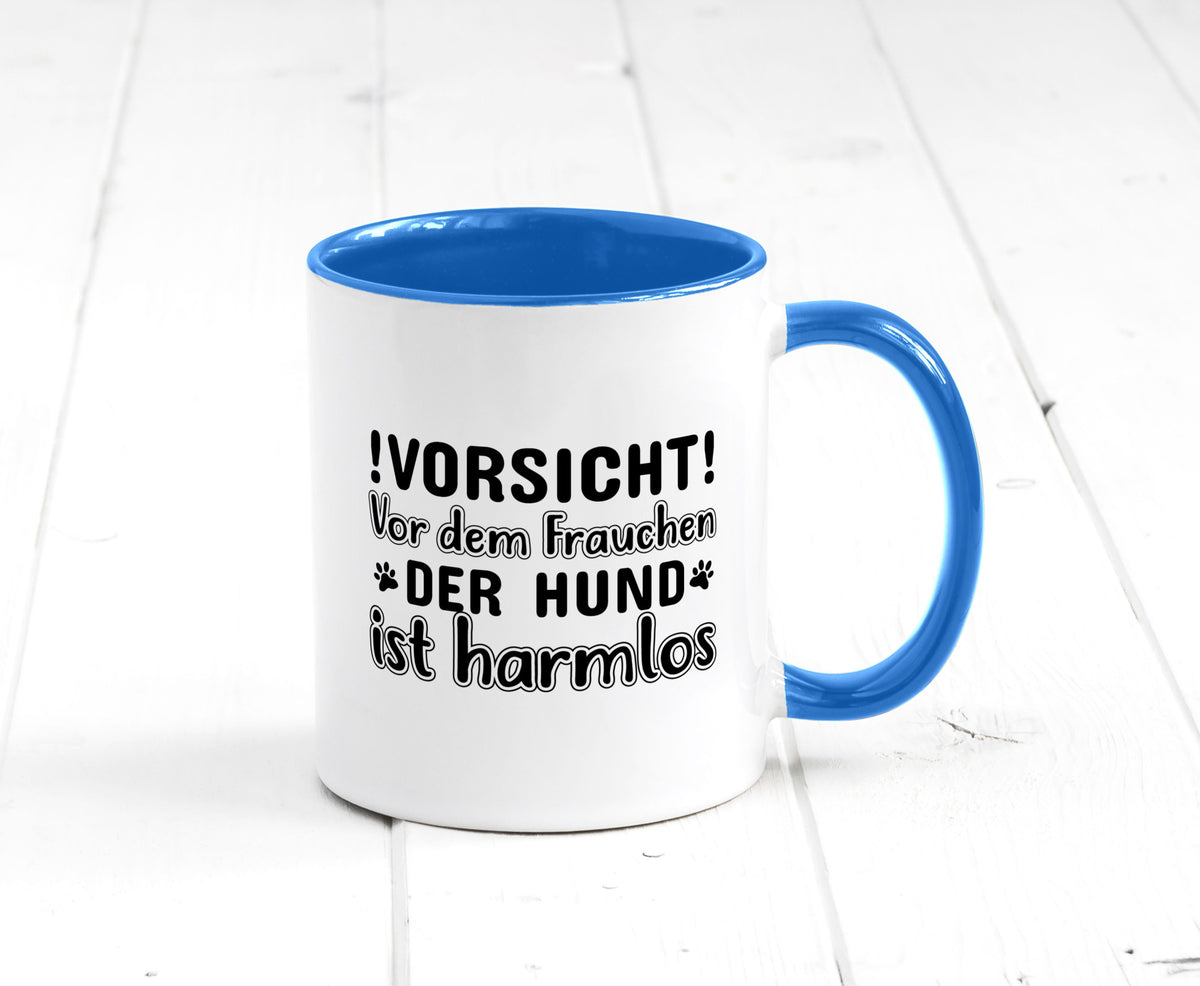 Vorsicht vor dem Frauchen | Hundebesitzerin Pfoten Geschenkidee Tierliebhaber Tasse