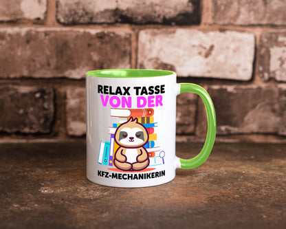 Relax Tasse: KFZ-Mechanikerin | Mechaniker KFZ Humor Geschenkidee Tasse