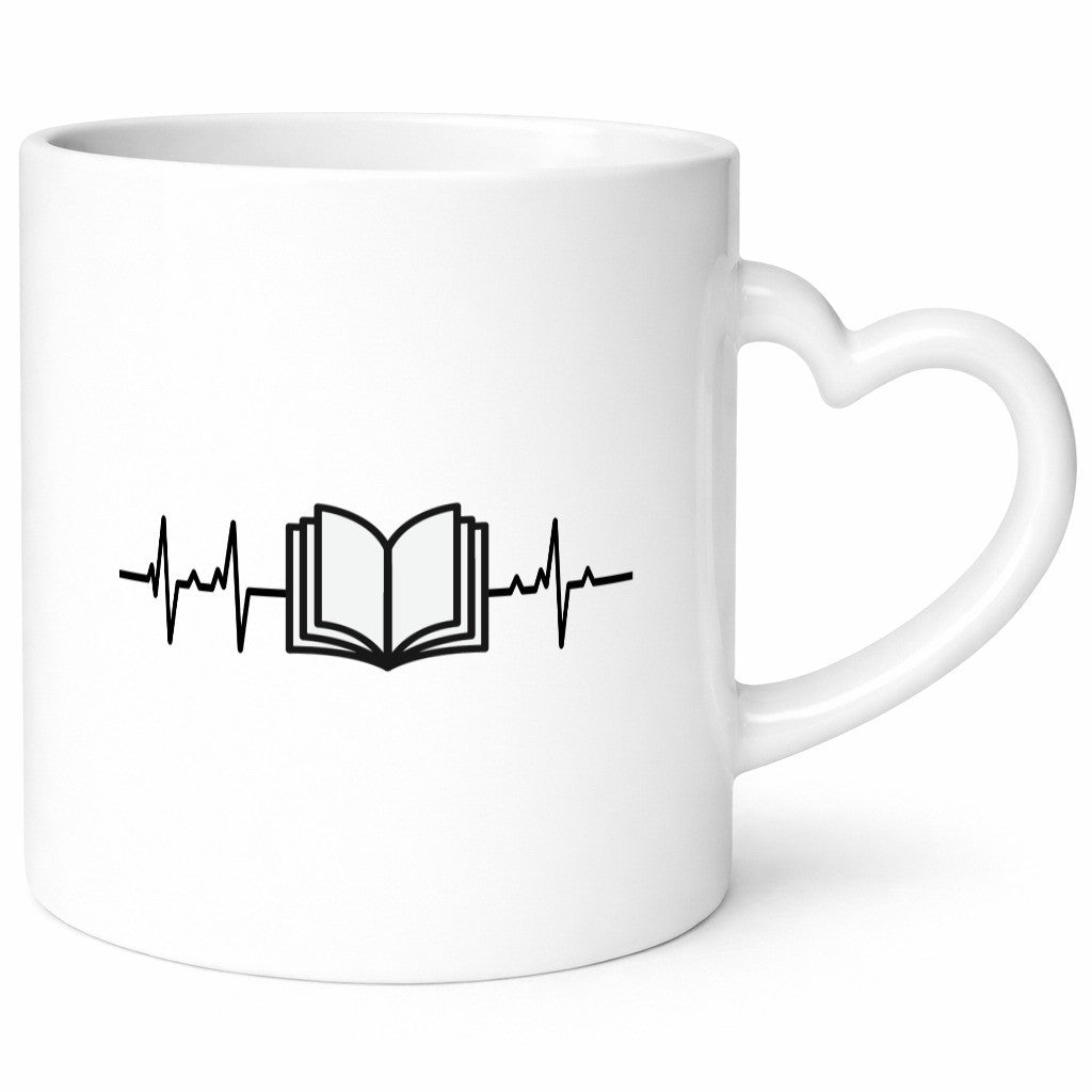 Buch Herzschlag | Motiv Lesen Bücherwurm Leser Humor Geschenkidee Tasse