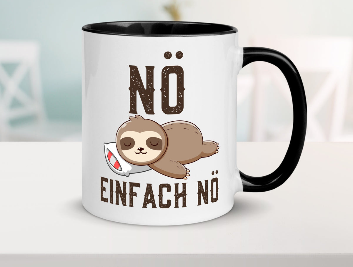 Einfach Nö | Faultier Faulpelz Null Bock Comic Geschenk Tierliebhaber Humor Tasse